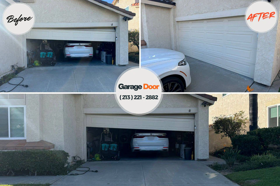 Before and after: garage door repair Iowa Falls, IA